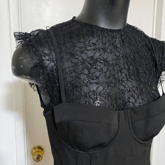 NEW Zara Lace Peplum Twofer Bustier in Black Size Small - Picture 4 of 7